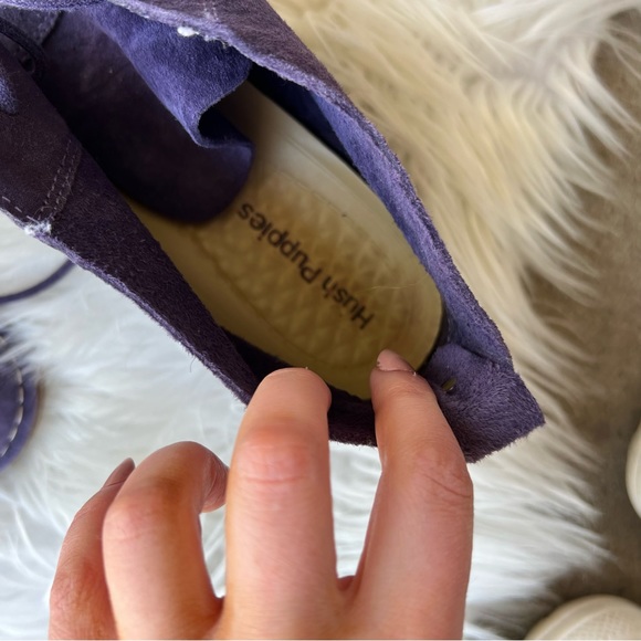 Hush Puppies Cool Purple Suede Lace Up Ankle Loafers - Picture 6 of 7